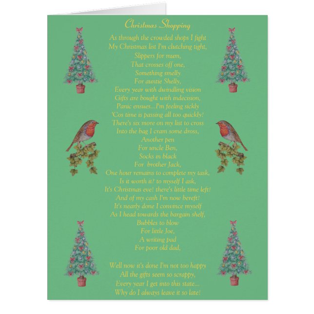 poème de noël robin et xmas tree (Devant)