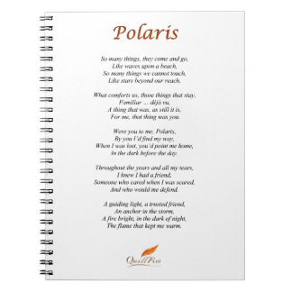 Poème d'étoile polaire sur le carnet