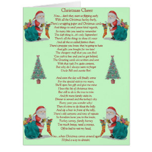poème drôle père Noël de Noël et carte d'arbre de