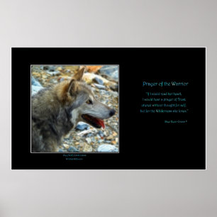 Poème et affiche d'art GRAY WOLF