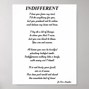 Poème INDIFFÉRENTPrint, Value Poster Paper (Matte)