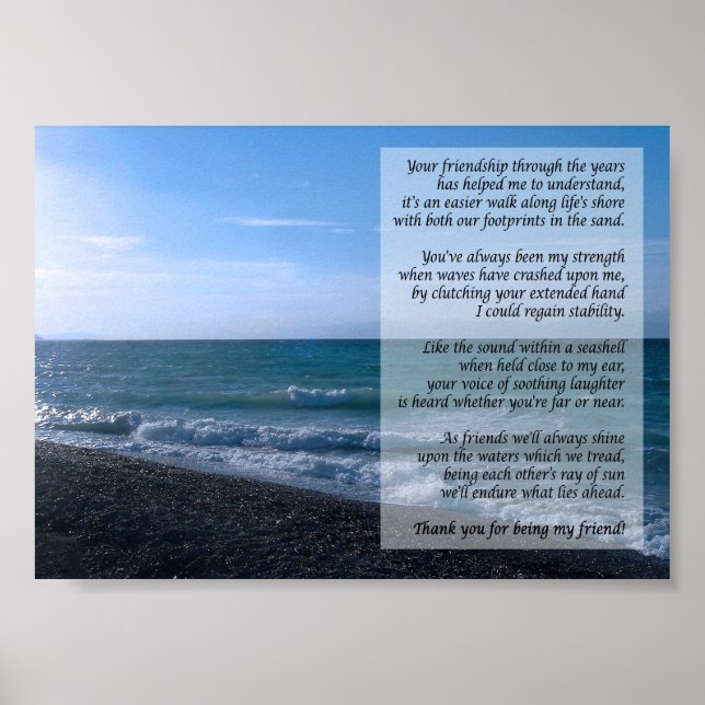 Poème le plus cher de l'ami par la mer Poster (Devant)