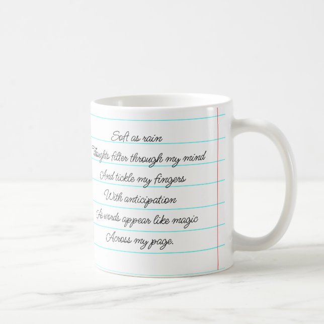 Poème Motivationnel Je Suis Un Écrivain Mug Person (Droite)