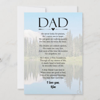 Poème pour Papa Carte de Fête des Pères Personnali