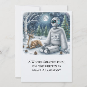 Poème Solstice d'hiver par Grace AI Robot Carte Pl