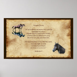 Poème sur les droits des animaux et Poster d'art e