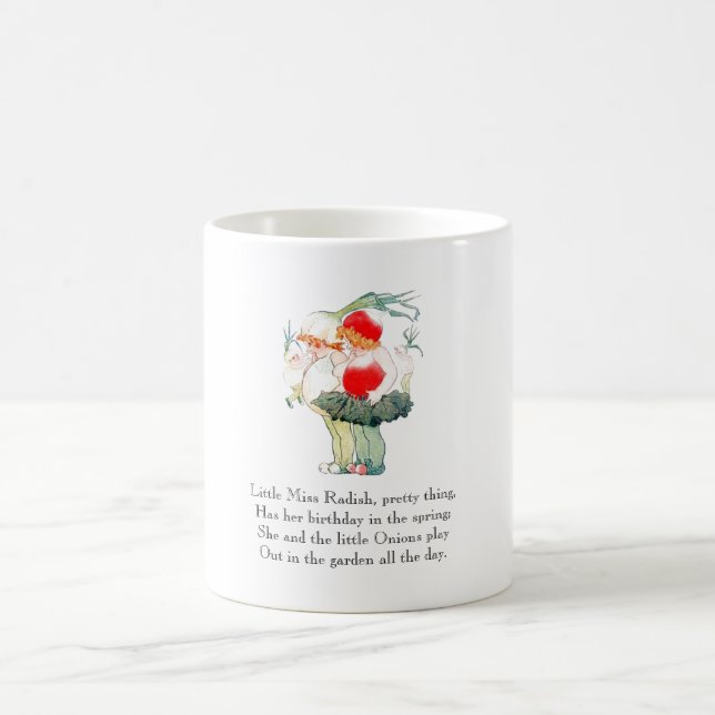 Poème vintage Radish Onion mignon Kids Mug (Centre)