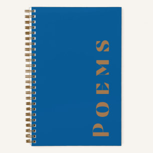 "Poems" Poetry Journal In Blue & Gold