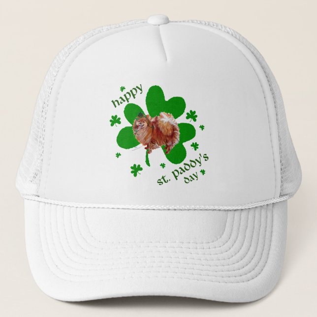 Poeranian St Patrick's Day Trucker Hat (Front)