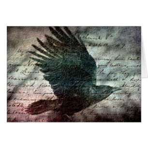 Poe's Grunge Raven With Colourful Background
