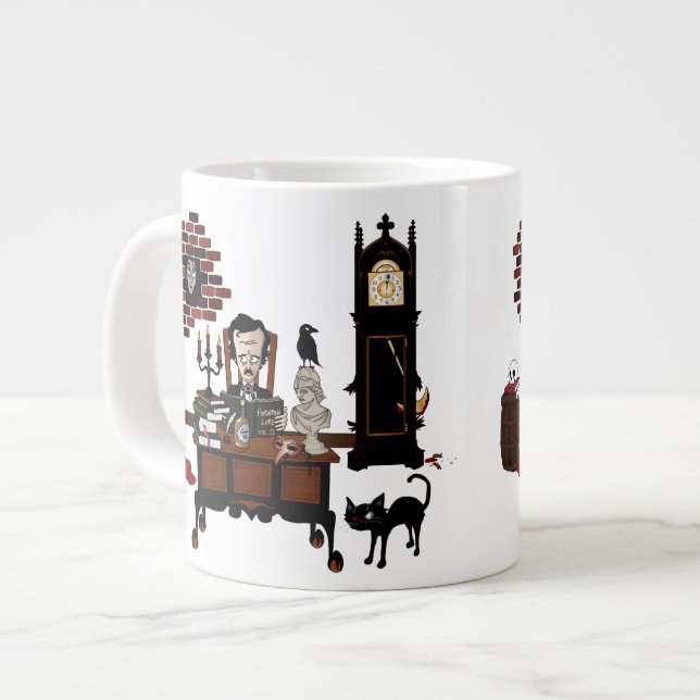 'Poe's Madness' Large Coffee Mug (Front Left)
