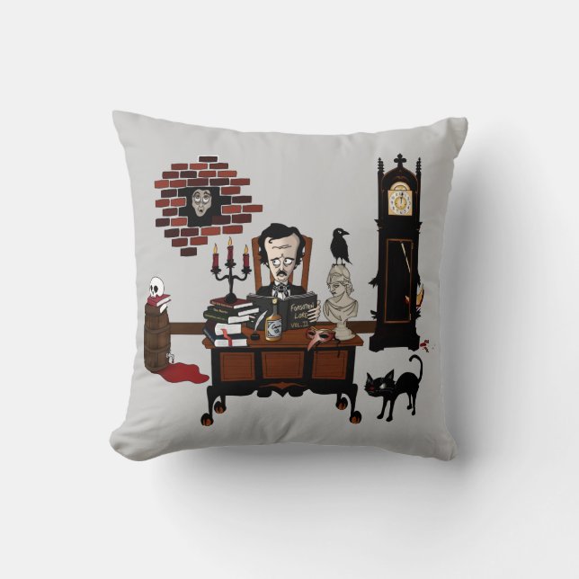 'Poe's Madness' Pillow (Front)
