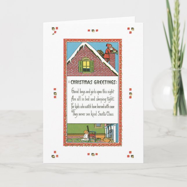 Poésie du père noël de poème de carte de Noël de (Devant)