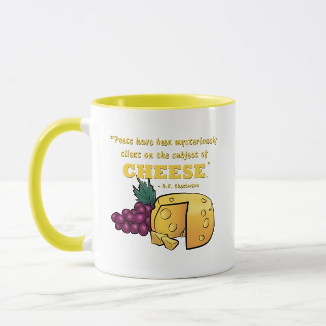 Poésie et fromage - Chesterton quote Mug (Gauche)
