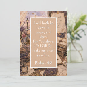 Poet Aesthetic, Psalm 4:8 Bible Verse, Inspiration Card