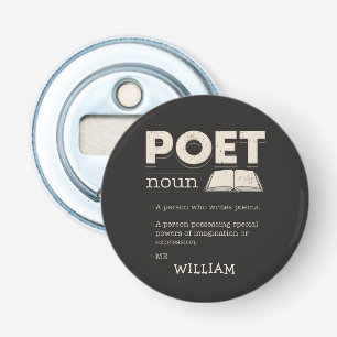 Poet Definition Gag Funny Poetry Writer Novelty Bottle Opener