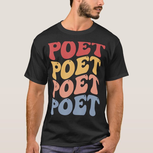 Poet Groovy Retro T-Shirt (Front)