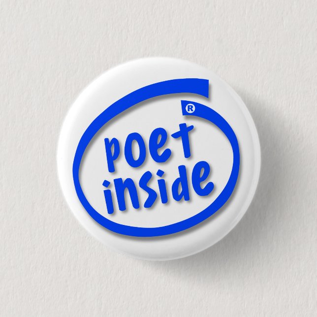 Poet Inside 1 Inch Round Button (Front)
