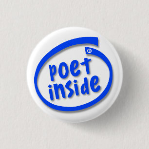 Poet Inside 1 Inch Round Button