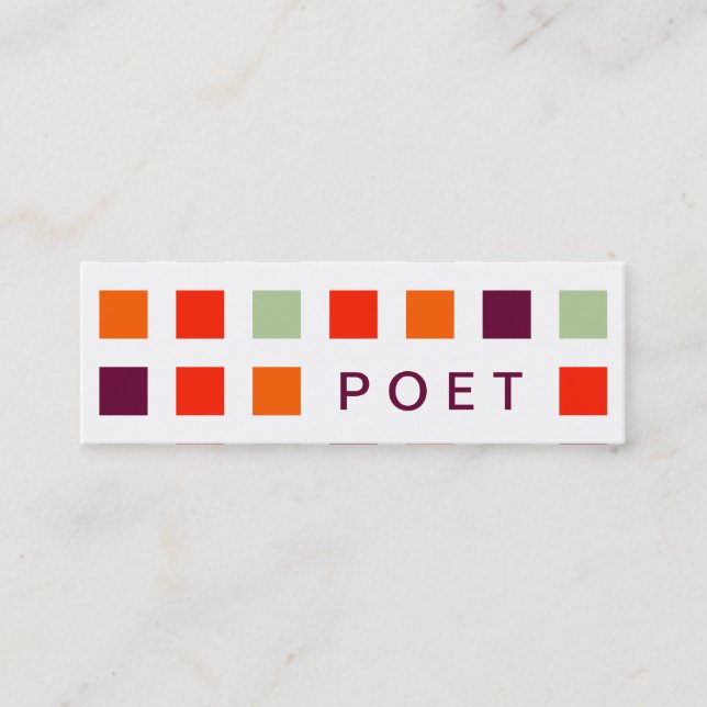 POET (mod squares) Mini Business Card (Front)
