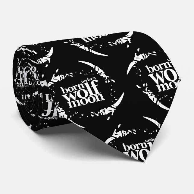 Poetic Born Under a Wolf Moon Claws Tie (Rolled)