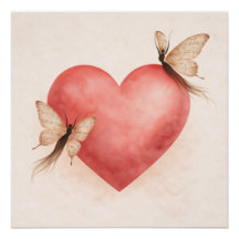 Poetic  Butterfly Form  -Heart Poster