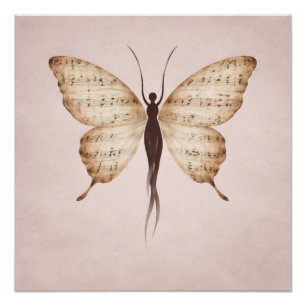 Poetic Butterfly Form Square Poster