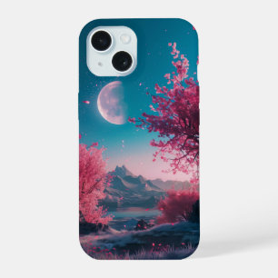 Poetic Cherry Blossom in Night iPhone 15 Case
