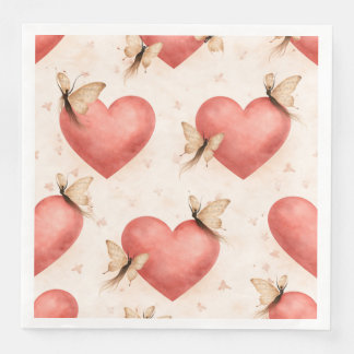 Poetic Form Butterfly -Heart Square Paper Napkins