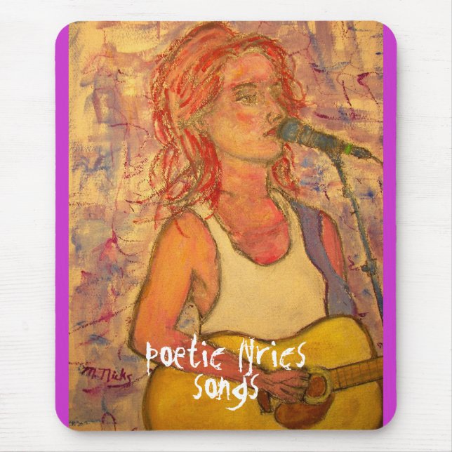poetic lyrics & song girl art mouse pad (Front)