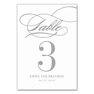 Poetic Script EDITABLE COLOR Table Number Card