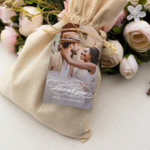 Poetic Script Wedding Favour Tag Thank You Tags