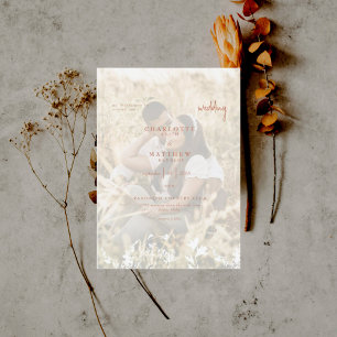 Poetic Spring Photo Terracotta Wedding  Invitation