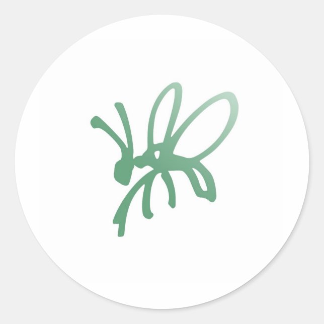 Poetica Bug Green Classic Round Sticker (Front)