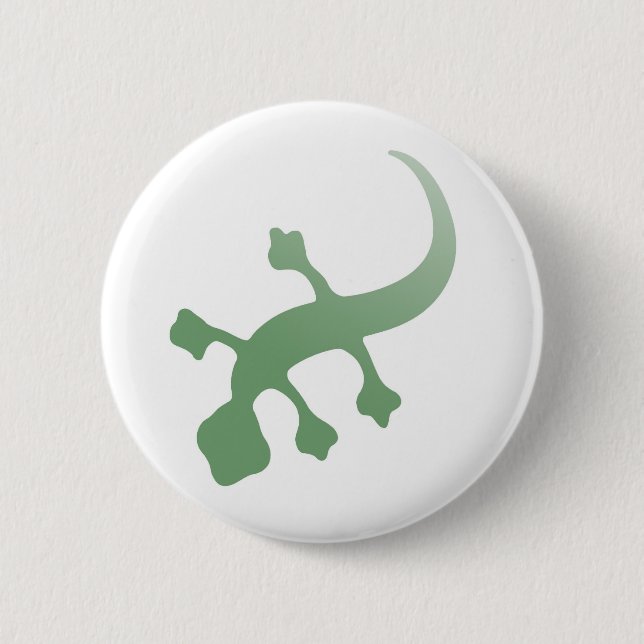 Poetica Gecko in Green 2 Inch Round Button (Front)