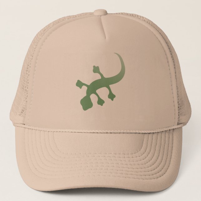 Poetica Gecko in Green Trucker Hat (Front)