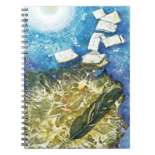 Poetisches Motiv mit Mondschein. Notebook