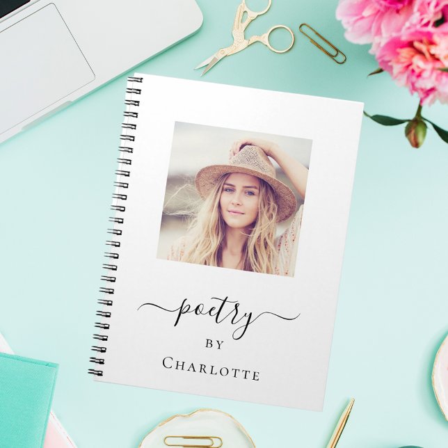 Poetry custom photo monogram typography notebook (Creator Uploaded)