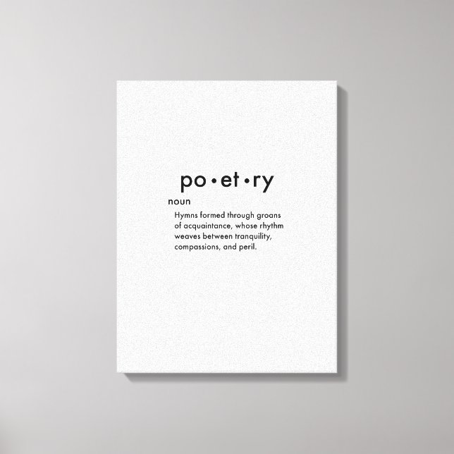 Poetry Definition Quote Wall Art (Front)