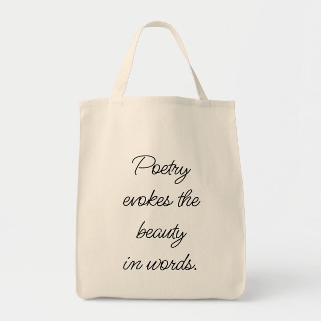 Poetry Evokes Grocery Tote Bag (Front)