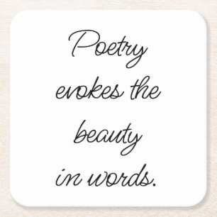 Poetry Evokes Paper Coaster