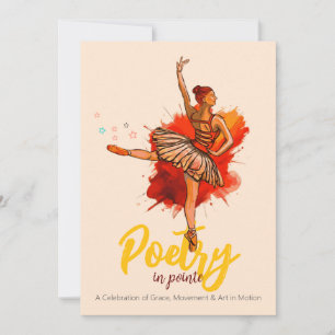 Poetry in Pointe   Ballet Recital Performance Invi Invitation