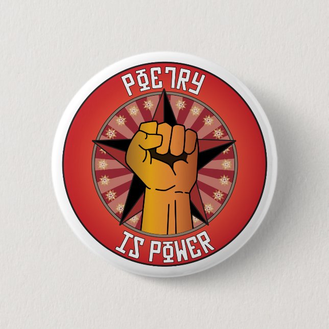 Poetry Is Power 2 Inch Round Button (Front)