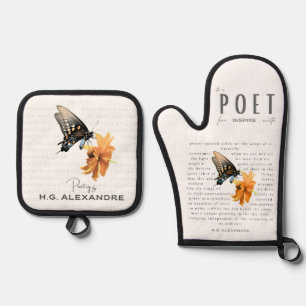Poetry Painted Softly–Oven Mitts by H.G. Alexandre Oven Mitt & Pot Holder Set