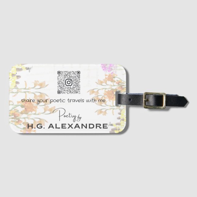 “Poetry Painted Softly” – Travel Tag (Front Horizontal)