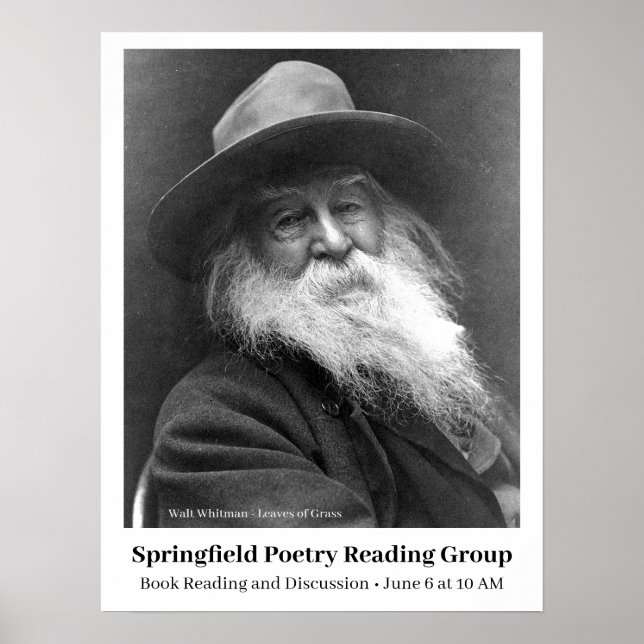 Poetry Reading Event Walt Whitman Anniversary Poster (Front)