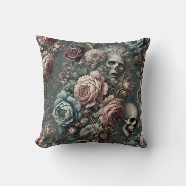 🪦 Poets Pending – Gothic Victorian Throw Pillow (Front)