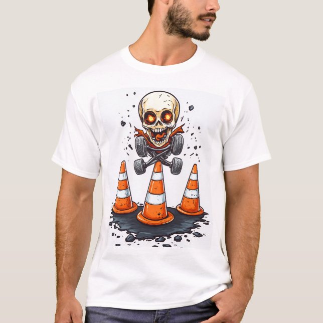 Pogo Bones � Crazy Skeleton on the Move T-Shirt (Front)