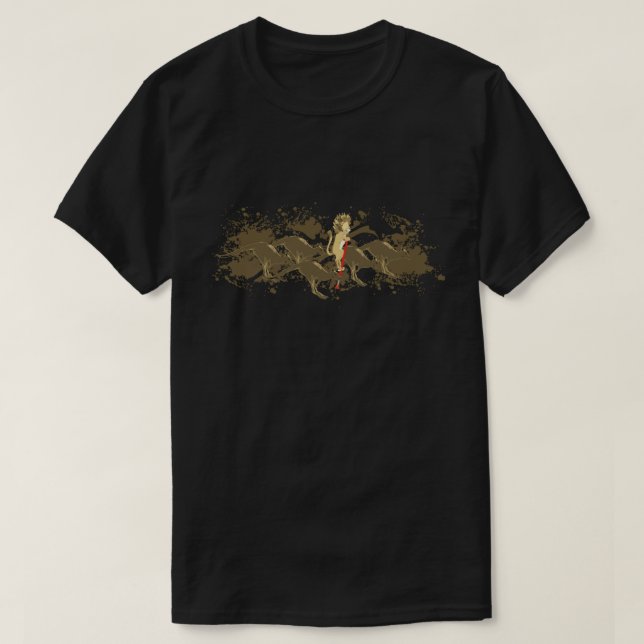 Pogo stick Lion with Kangaroos T-Shirt (Design Front)
