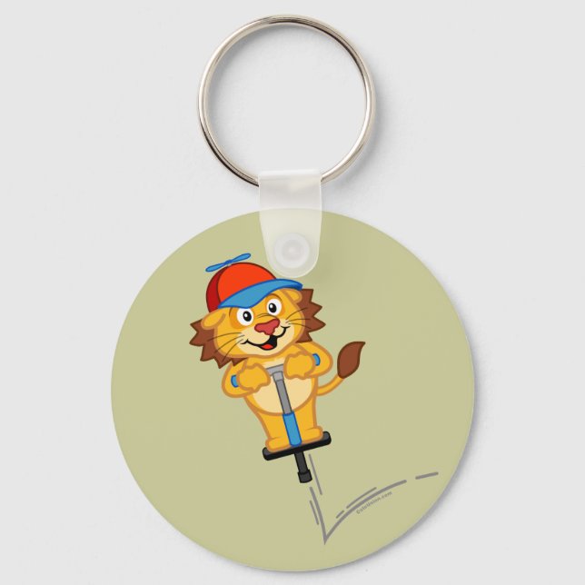 Pogostick Lion Keychain (Front)
